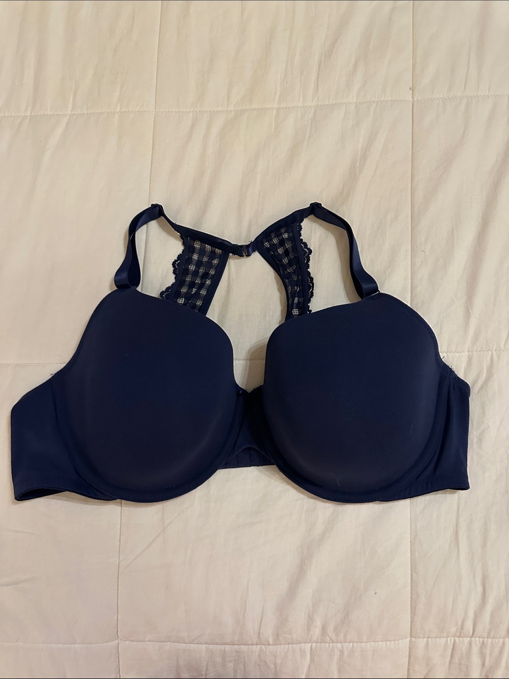 Cacique Navy Racerback Lace T-Shirt Bra